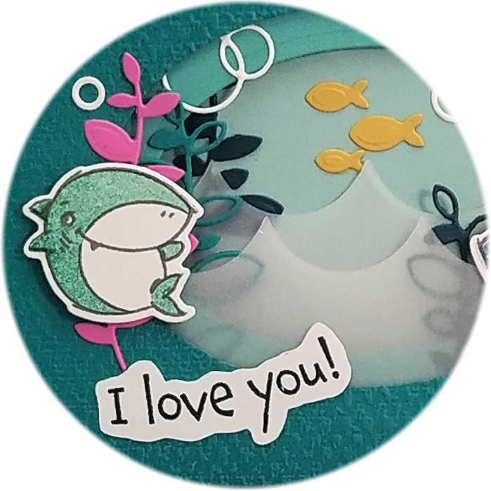 Shark Frenzy by Stampin' Up!, this is a tunnel card using the Layering Ovals to make the tunnel.