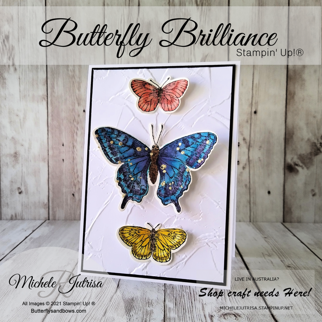 Butterfly Brilliance Bundle by Stampin' Up!. Watercoloured on Fluid 100 Watercolour Paper